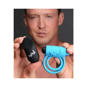 Bang! Vibrating Cock Ring & Bullet w/Remote Control - Blue